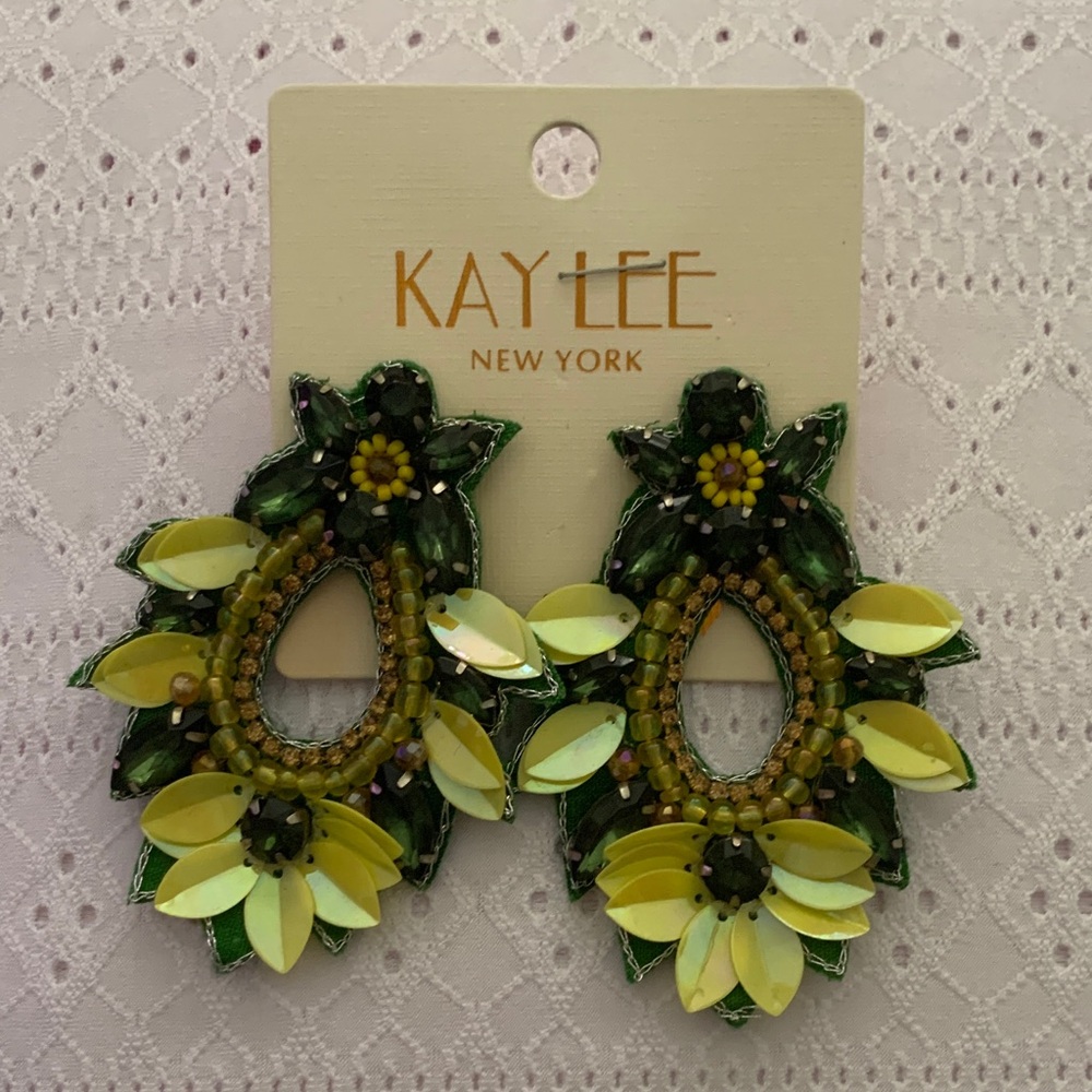 Green and Yellow Earrings